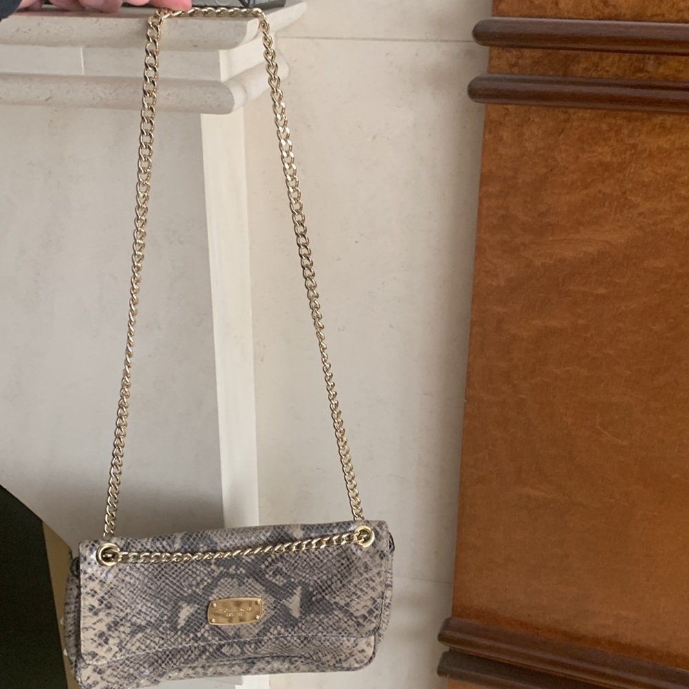Michael Kors Python Double Chain Strap Shoulder B… - image 2